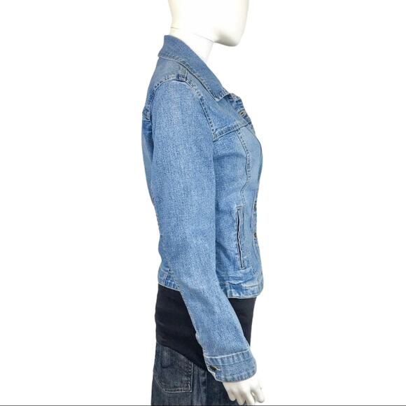 Live a Little Denim Jacket Light Wash Lightweight Jean Coat - Picture 3 of 5